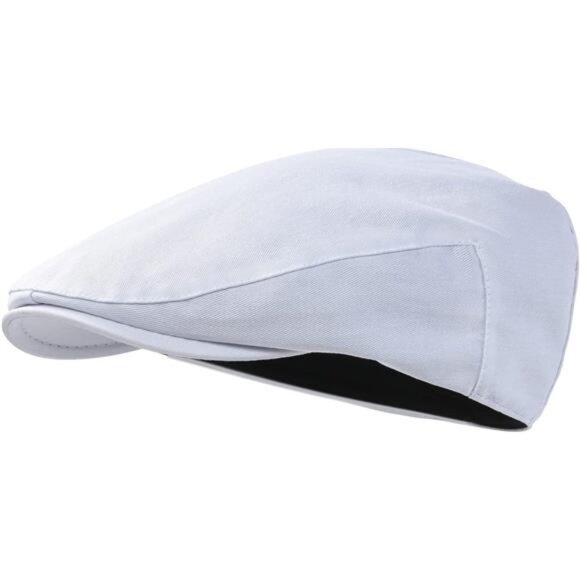 Men's Cotton Flat Cap Ivy Gatsby Newsboy Hat Summer Driving Scally Cap Thin Cap - Picture 1 of 8